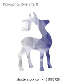 Colorful deer in geometric polygonal style.Abstract gems triangle,modern design background.Vector illustration EPS10. Concept for Christmas celebrate festival card on white isolated. 