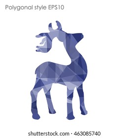 Colorful deer in geometric polygonal style.Abstract gems triangle,modern design background.Vector illustration EPS10. Concept for Christmas celebrate festival card on white isolated. 