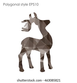 Colorful deer in geometric polygonal style.Abstract gems triangle,modern design background.Vector illustration EPS10. Concept for Christmas celebrate festival card on white isolated. 