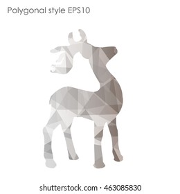 Colorful deer in geometric polygonal style.Abstract gems triangle,modern design background.Vector illustration EPS10. Concept for Christmas celebrate festival card on white isolated. 