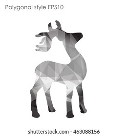 Colorful deer in geometric polygonal style.Abstract gems triangle,modern design background.Vector illustration EPS10. Concept for Christmas celebrate festival card on white isolated. 