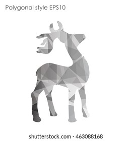 Colorful deer in geometric polygonal style.Abstract gems triangle,modern design background.Vector illustration EPS10. Concept for Christmas celebrate festival card on white isolated. 