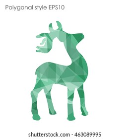 Colorful deer in geometric polygonal style.Abstract gems triangle,modern design background.Vector illustration EPS10. Concept for Christmas celebrate festival card on white isolated. 