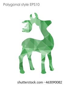 Colorful deer in geometric polygonal style.Abstract gems triangle,modern design background.Vector illustration EPS10. Concept for Christmas celebrate festival card on white isolated. 