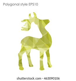 Colorful deer in geometric polygonal style.Abstract gems triangle,modern design background.Vector illustration EPS10. Concept for Christmas celebrate festival card on white isolated. 