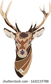 Colorful deer head vector icon