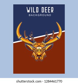 Colorful deer illustration. Background with wild animal