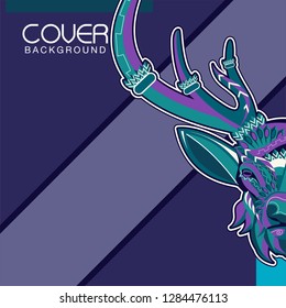 Colorful deer illustration. Background with wild animal