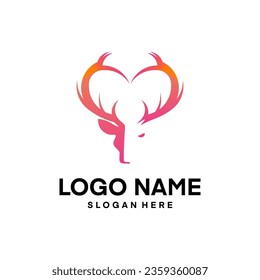 colorful deer logo design premium vector