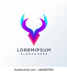 Colorful deer logo design ready to use