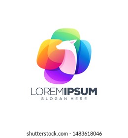 colorful deer logo design vector illustration