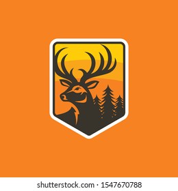 Colorful deer logo design vector template