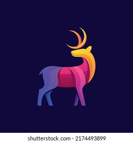 colorful Deer logo illustration vector template