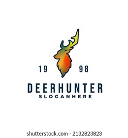 colorful deer logo. deer silhouette with bright color gradient