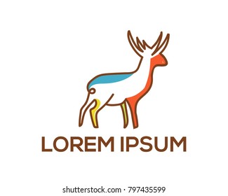 colorful deer logo template