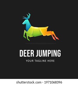 Colorful Deer Logo Template. Gradient Style Animal logo