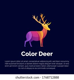 colorful deer logo template. Suitable for Creative Industries, Companies, Multimedia, Entertainment, Education, Shops and other related businesses.