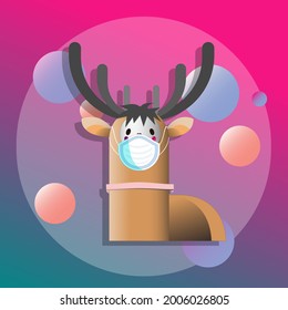 colorful deer vector illustration icon design. suitable for your promotional materials