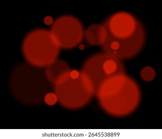 Luzes redondas coloridas e desfocadas dispostas aleatoriamente com brilho suave e contraste profundo. Silhuetas circulares suaves criam textura digital vibrante e estilo ambiente nebuloso.