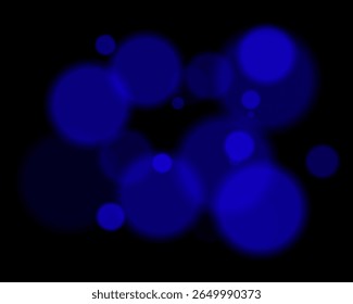 Colorful defocused round lights arranged randomly with soft glow and deep contrast. Smooth circular silhouettes create vibrant digital texture and hazy ambient style.