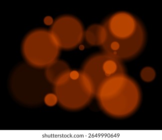 Colorful defocused round lights arranged randomly with soft glow and deep contrast. Smooth circular silhouettes create vibrant digital texture and hazy ambient style.