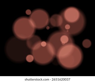 Luzes redondas coloridas e desfocadas dispostas aleatoriamente com brilho suave e contraste profundo. Silhuetas circulares suaves criam textura digital vibrante e estilo ambiente nebuloso.