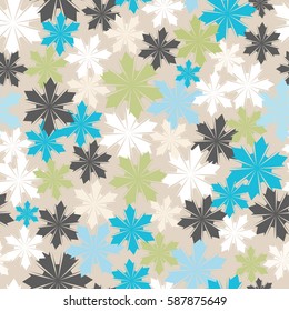 Colorful delicate seamless pattern with flowers.