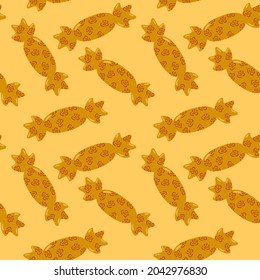 Colorful delicious candy seamless pattern. Vector illustration.