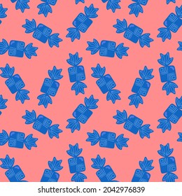 Colorful delicious candy seamless pattern. Vector illustration.