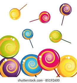 Colorful delicious lollipop collection. Vector illustration