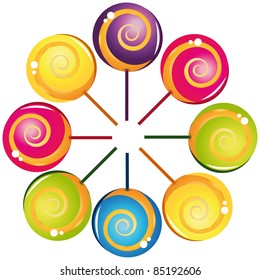 Colorful delicious lollipop collection. Vector illustration