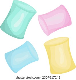 colorful delicious marshmallows illustration vector