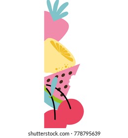 colorful delicious organic fruits background design