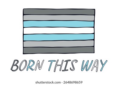 Bandeira do orgulho Demiboy colorido Feliz dia do orgulho LGBTQ comunidade Orgulho Mês do Orgulho Vetor mão desenhada rabiscar para cartazes, adesivos, logotipo, cartões