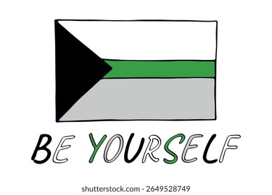 Colorful Demiromantic pride flag Happy pride day LGBTQ community Pride Month Vector hand drawn doodle for posters, stickers, logo, cards