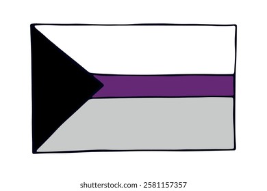 Colorful Demisexual pride flag Happy pride day LGBTQ community Pride Month Vector hand drawn doodle for posters, stickers, logo, cards