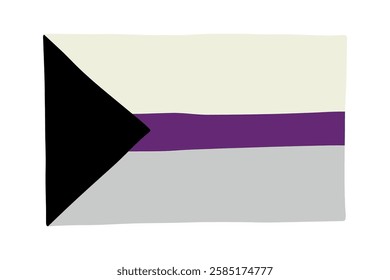 Colorful Demisexual pride flag Happy pride day LGBTQ community Pride Month Vector hand drawn doodle for posters, stickers, logo, cards