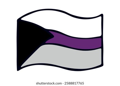 Colorful Demisexual pride flag Happy pride day LGBTQ community Pride Month Vector hand drawn doodle for posters, stickers, logo, cards