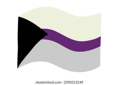 Colorful Demisexual pride flag Happy pride day LGBTQ community Pride Month Vector hand drawn doodle for posters, stickers, logo, cards