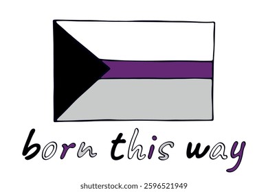 Colorful Demisexual pride flag Happy pride day LGBTQ community Pride Month Vector hand drawn doodle for posters, stickers, logo, cards