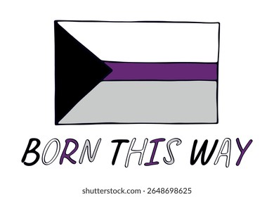Bandeira de orgulho demisexual colorido Feliz dia do orgulho LGBTQ comunidade Orgulho Mês do Orgulho Vetor mão desenhada rabiscar para cartazes, adesivos, logotipo, cartões