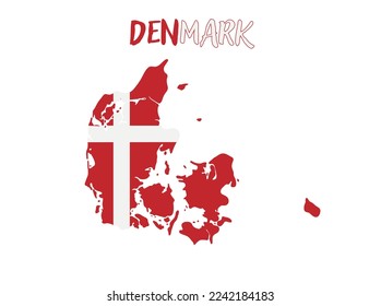 Colorful Denmark Map vector illustration