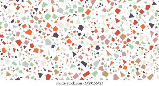 Colorful Dense Micro Terrazzo Seamless Repeat Vector Pattern Swatch. Thousands of random non-overlapping elements. Generative Art (made with code).