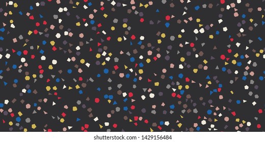 Colorful Dense Micro Terrazzo Seamless Repeat Vector Pattern Swatch. Thousands of random non-overlapping elements. Generative Art (made with code).