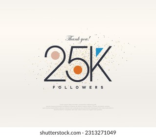 Colorful design 25k followers. modern simple premium vector.