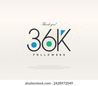 Colorful design 36k followers. modern simple premium vector.