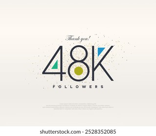 Colorful design 48k followers. modern simple premium vector.