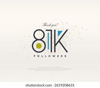 Colorful design 81k followers. modern simple premium vector.