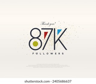 Colorful design 87k followers. modern simple premium vector.