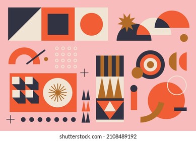 Colorful design abstract geometric background. Modern abstract shapes, background design, Memphis. 